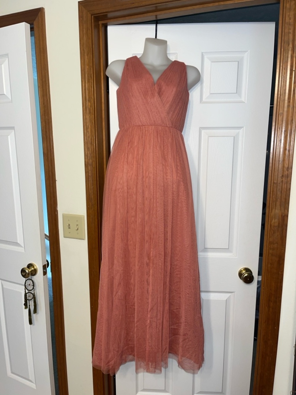David’s Bridal Salmon Bridesmaids Dress